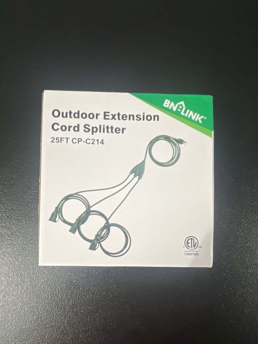 BN-LINK Outdoor Extension Cord 3-Way Splitter, 25FT CP-C214